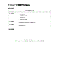 2023海鸥故障诊断 U024587 多媒体节点丢失