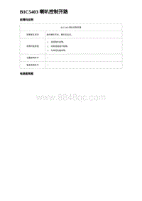 2023海鸥故障诊断 B1C5403 喇叭控制开路