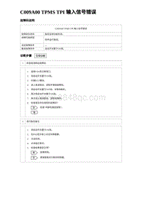 2023海鸥故障诊断 C009A00 TPMS TPI 输入信号错误