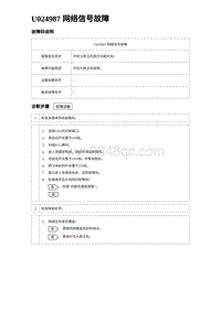 2023海鸥故障诊断 U024987 网络信号故障