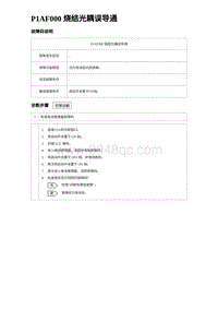 2023海鸥故障诊断 P1AF000 烧结光耦误导通