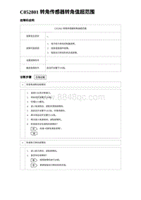 2023海鸥故障诊断 C052801 转角传感器转角值超范围