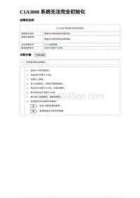 2023海鸥故障诊断 C1A3800 系统无法完全初始化