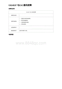 2023海鸥故障诊断 U024E87 与ESC通讯故障