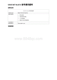 2023海鸥故障诊断 U01F187 0x1FA 信号通讯超时