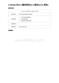 2023海鸥故障诊断 耐世特 U100100 与SCU通讯丢失 SCU报文0x35C丢失 