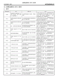 12. 诊断故障码 DTC 清单