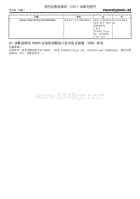 诊断故障码 P0605内部控制模块只读存取存储器（ROM）错误