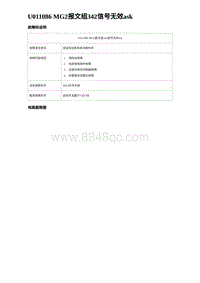 2022唐EV诊断 U011086 MG2报文组342信号无效ask