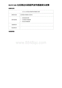 2022唐EV诊断 B2FE500 左后侧边长距超声波传感器探头故障