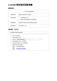 2023宋PLUS DM-i C12F909 制动液压回路堵塞