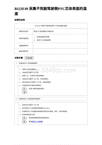 2023宋PLUS DM-i B123F49 采集不到副驾驶侧PTC芯体表面的温度