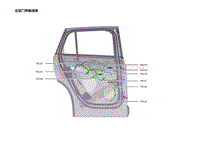 2023蔚来ES6电路图-左后门饰板线束