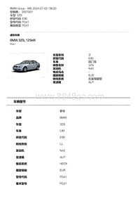 E90底盘320i BMW 320i 125kW N43 型号代码 PG41