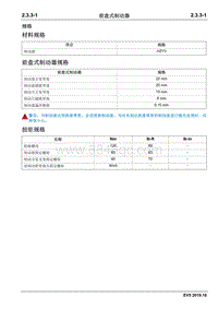 2019睿行EM80维修手册 2.3.3 前盘式制动器