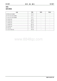 2017睿行S50T维修手册 把手 锁 锁闩