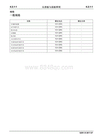 2017睿行S50T维修手册 仪表板与面板照明