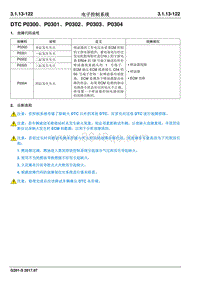 2017睿行S50T维修手册 DTC P0300 P0301 P0302 P0303 P0304