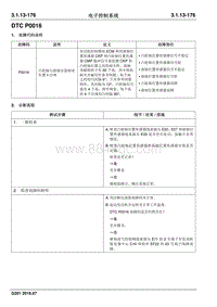 2016 睿行S50维修手册 DTC P0016
