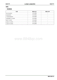 2020睿行M80维修手册 4.2.1 仪表板与面板照明