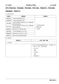 2020睿行M80维修手册 DTC P225100 P224300 P013200 P013100 P064D13 P241400 P064D00 P223713