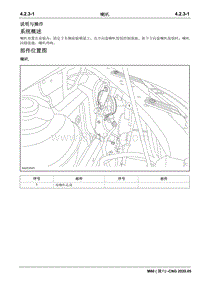 2020睿行M80维修手册CNG- 4.2.3 喇叭