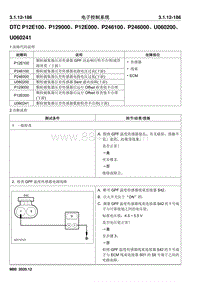 2020睿行M80维修手册 DTC P12E100 P129000 P12E000 P246100 P246000 U060200 U060241