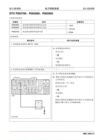 2020睿行M80维修手册 DTC P062700 P062800 P062900