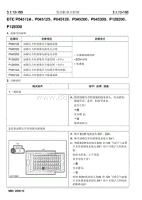 2020睿行M80维修手册 DTC P04512A P045125 P045128 P045200 P045300 P128200 P128300