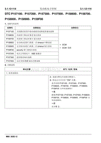 2020睿行M80维修手册 DTC P157100 P157200 P157300 P157500 P158600 P158700 P158800 P158900 P159F00