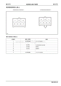 2020睿行S50电路图 6.1.7线束接头端子视图