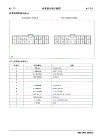 2020睿行M80 CNG电路图 6.1.7线束接头端子视图