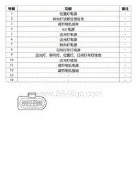 2022星瑞电路图 SO430 右前组合灯线束连接器_T00990676_76