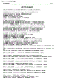 2022福特烈马 按字母顺序索引