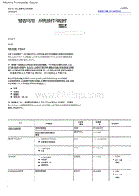 2022福特烈马 警告鸣响 ‑ 系统操作和组件描述