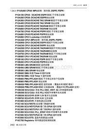 2023北京X7 发动机A156T2H P15A000 CPU0 MPU故障（寄存器 DSPR PSPR）