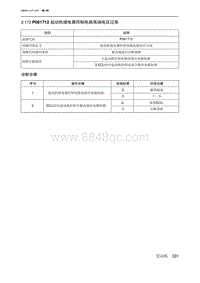 2019北京U7 A156T1发动机 P061712 起动机继电器控制电路高端电压过高