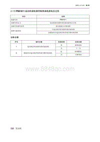 2019北京U7 A156T1发动机 P061611 起动机继电器控制高端电路电压过低