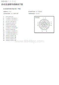 2019年北京U7自动变速箱传感器端子图