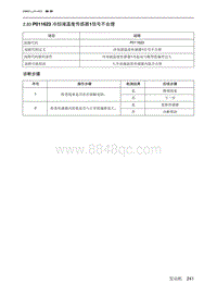 2019北京U7 A156T1发动机 P011623 冷却液温度传感器1信号不合理