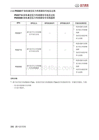 北京汽车X3 A151发动机 P055817 刹车真空压力传感器信号电压过高