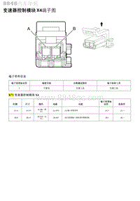 2018-2019年雪佛兰科鲁兹变速器控制模块 X4端子图