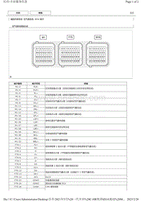 2021丰田C-HR奕泽混动 气囊系统ECU端子图