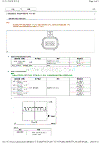 2020C-HR纯电针脚图 前雷达传感器系统 ECU 端子