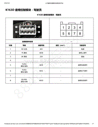 2019-2020年款宝骏RS-3电路图-K163D 座椅控制模块 - 驾驶员