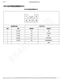 2019年款宝骏510电路图-K60 电子转向柱锁模块ESCL