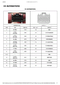 2019-2020年款新宝骏RS-7电路图-S91 电子手刹EPB开关