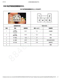 2021年款新宝骏Valli电路图-K60 电子转向柱锁模块ESCL