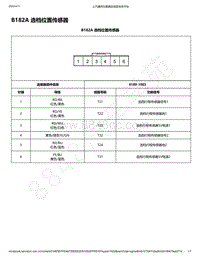 2019年款宝骏510电路图-B182A 选档位置传感器