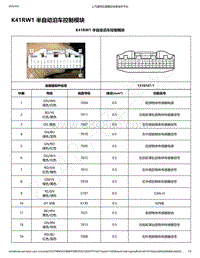 2020年款新宝骏E300和E300P电路图-K41RW1 半自动泊车控制模块